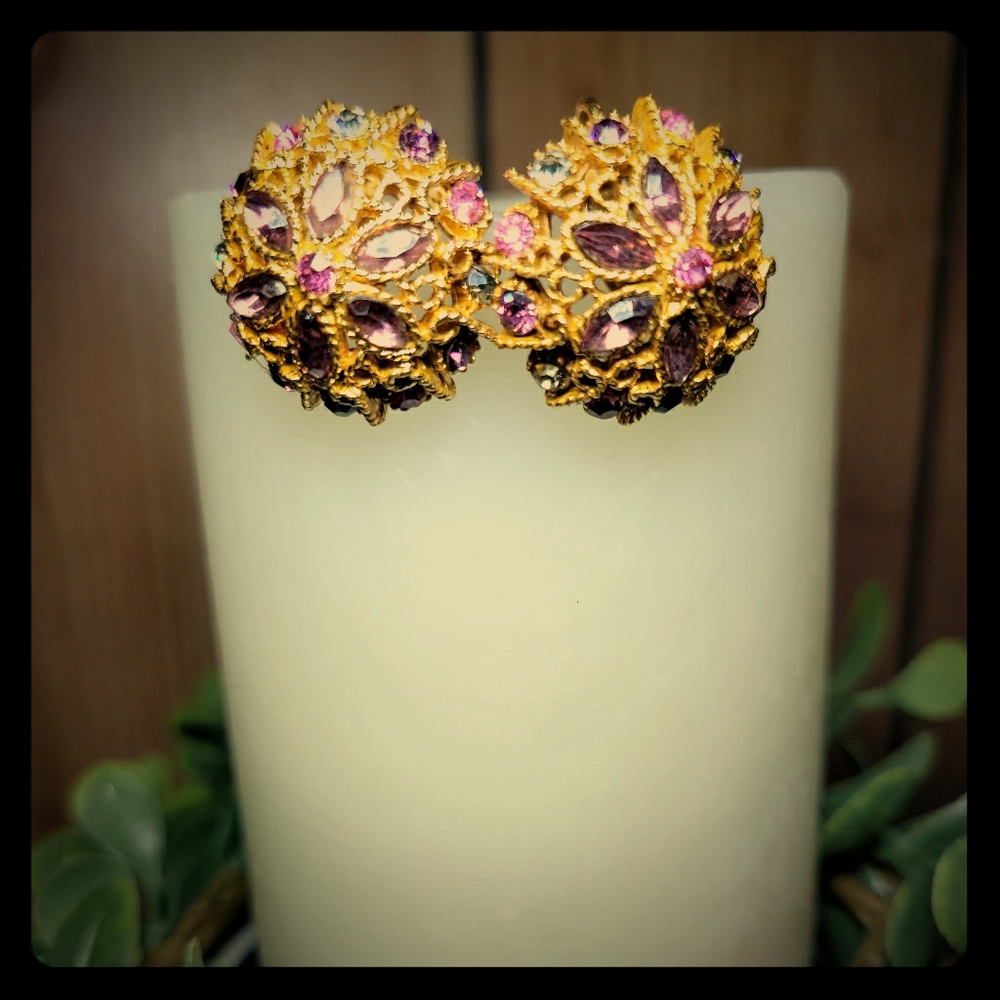 Vintage Coro Parue Rhinestone Earrings